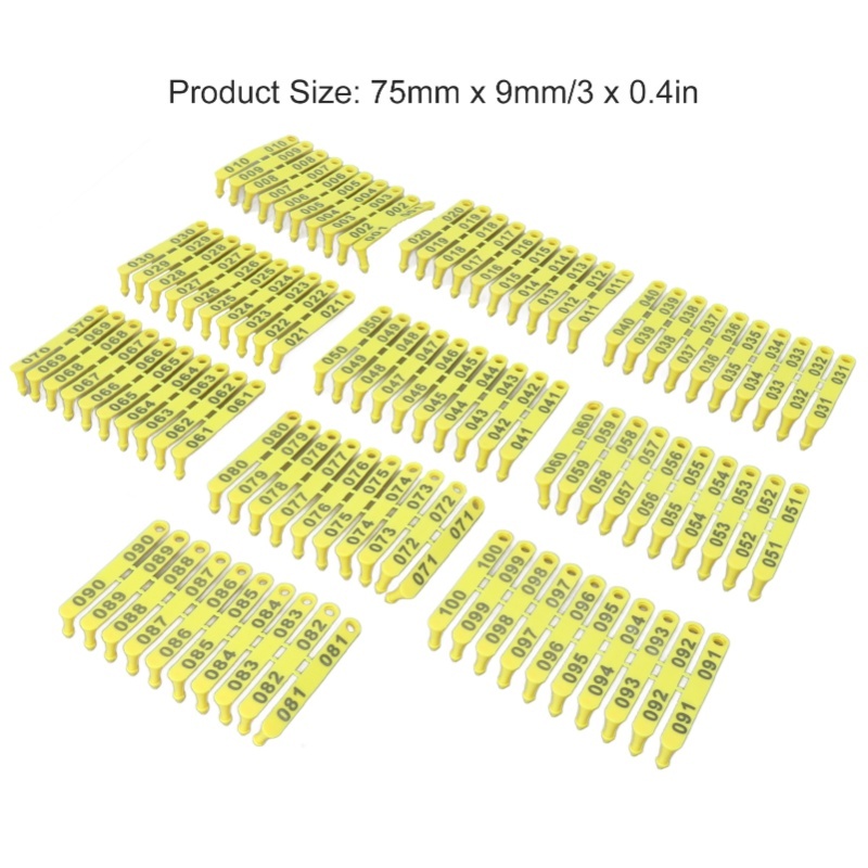 100PCS 001-100 Number Plastic  - огляд і ціна Livestock Ear Tag