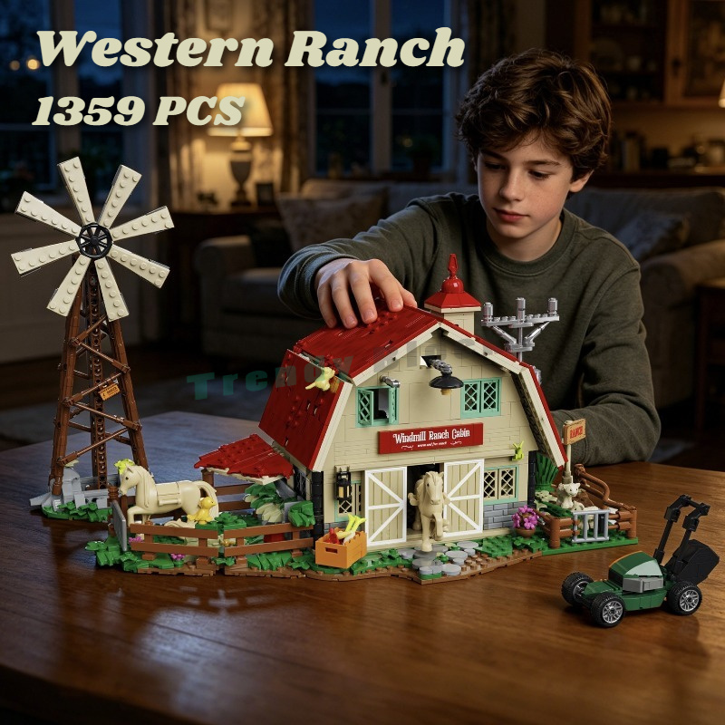 1359PCS Western Windmill Ranch - огляд і ціна Agriculture Farm House