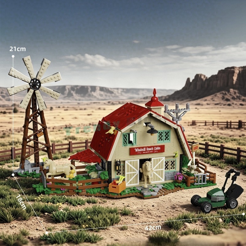 1359PCS Western Windmill Ranch - огляд і ціна Agriculture Farm House