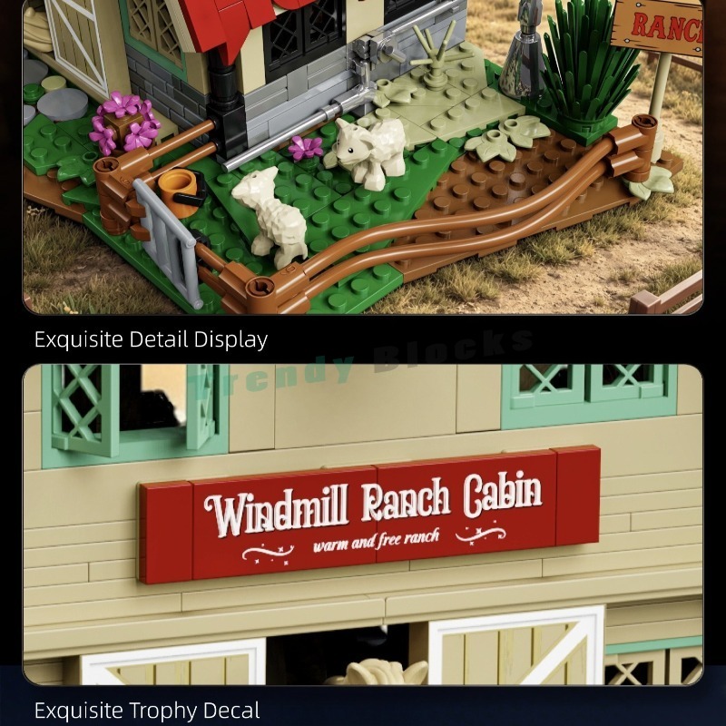 1359PCS Western Windmill Ranch - огляд і ціна Agriculture Farm House